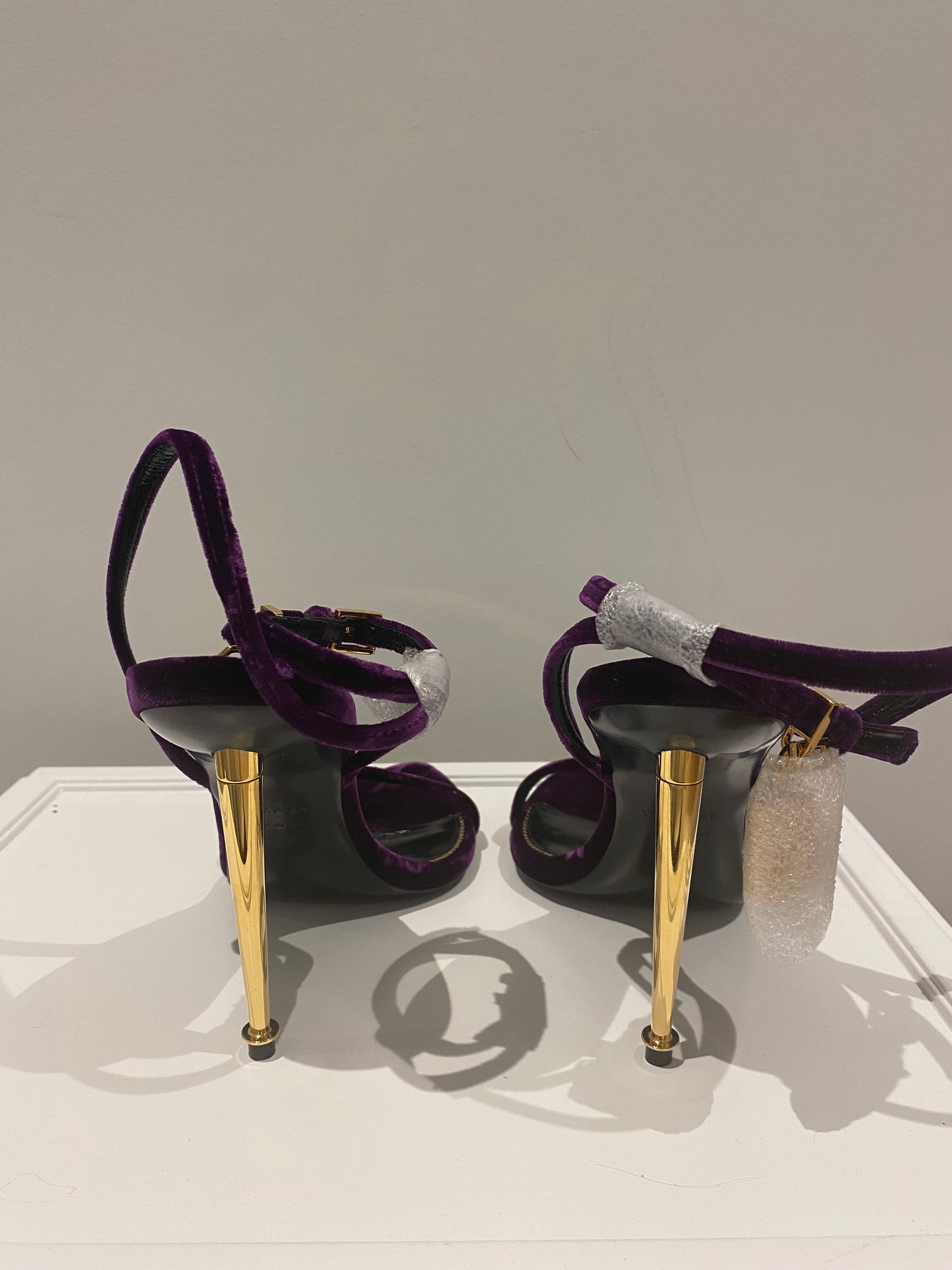 Tom Ford Purple Velvet Padlock Heels – EU 36.5