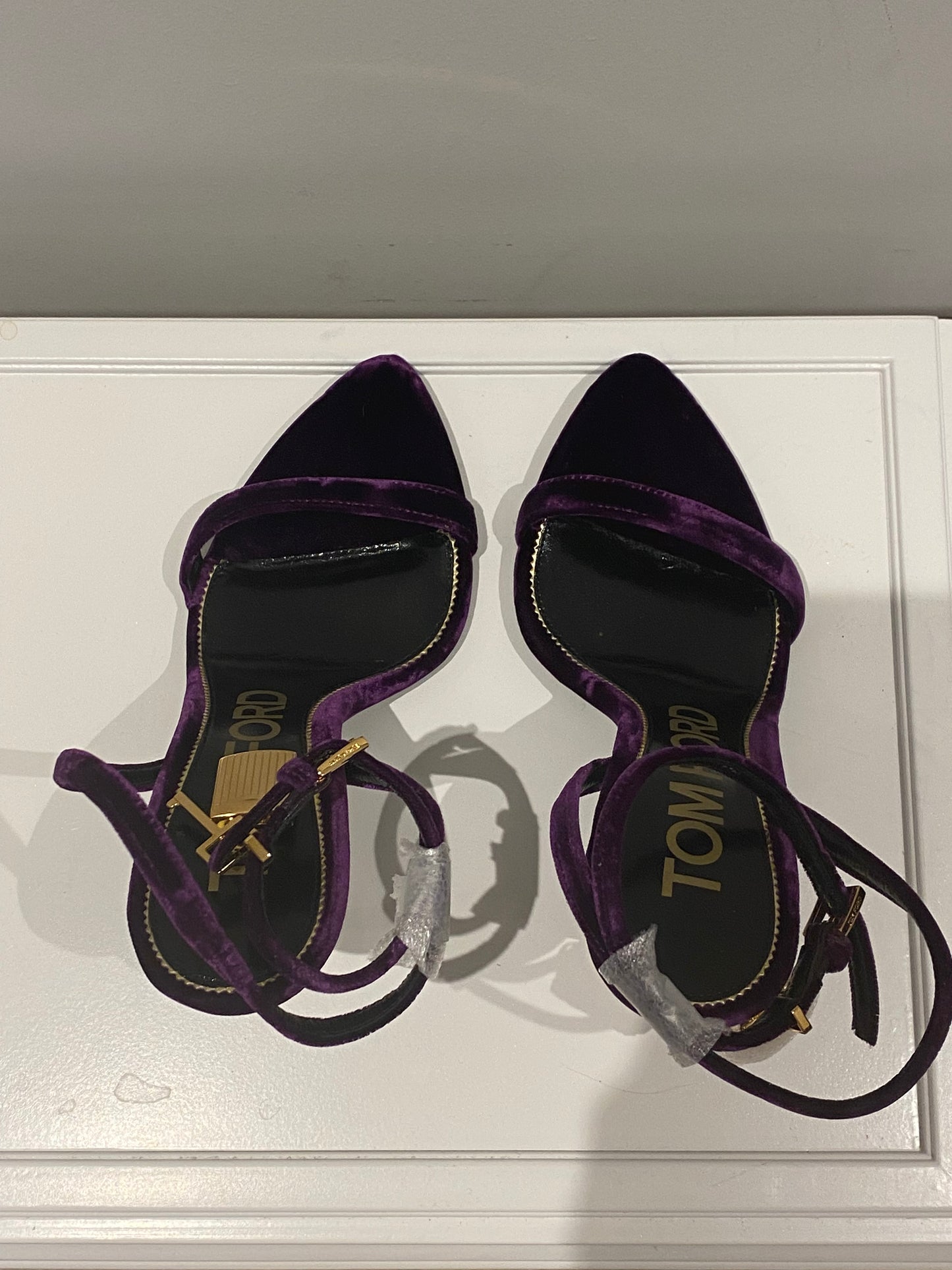 Tom Ford Purple Velvet Padlock Heels – EU 36.5
